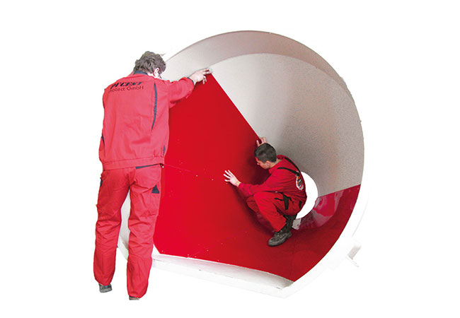 Trichterauskleidung aus PUCEST Platten
